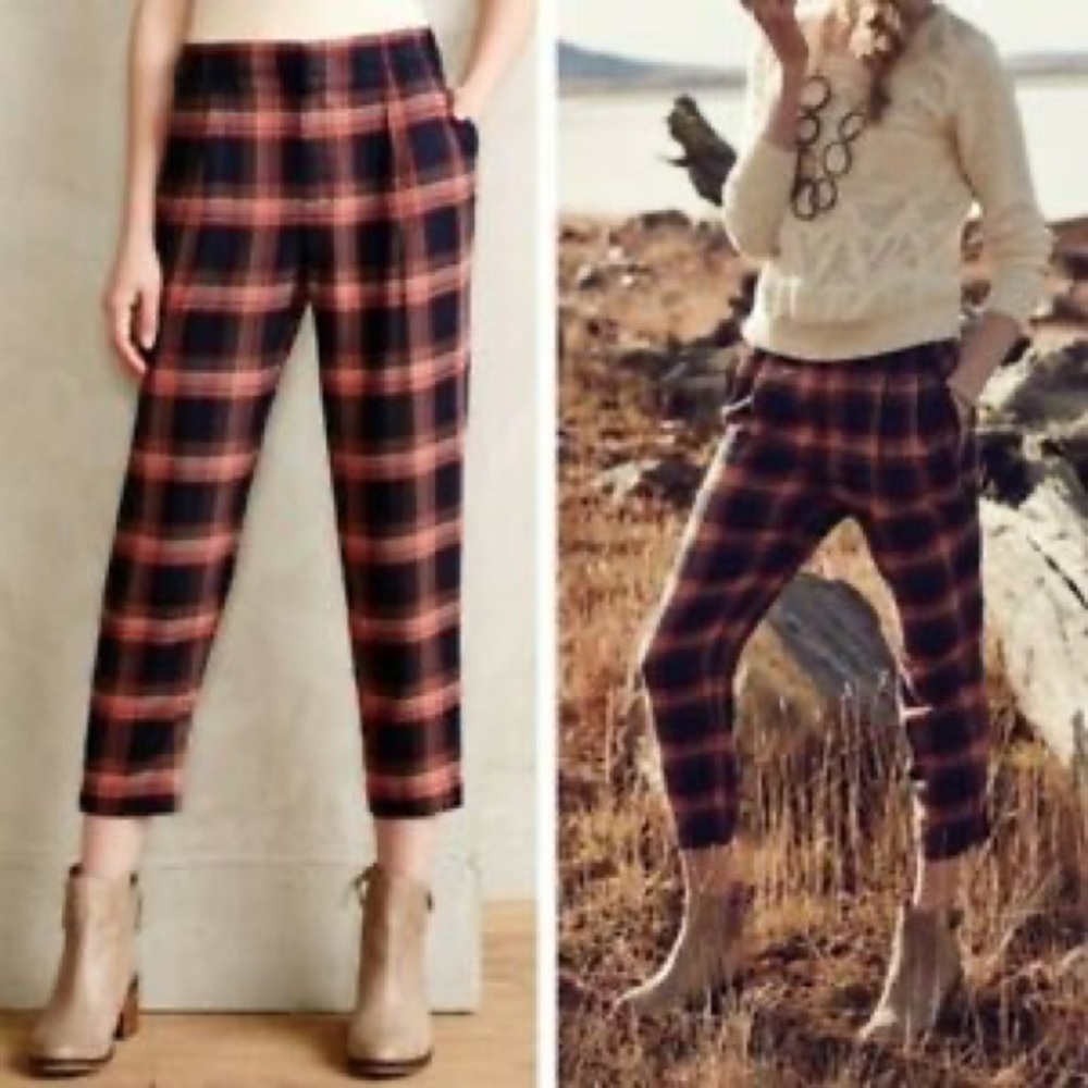 Anthropologie plaid pants